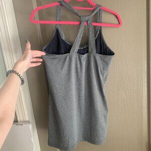 Heather Grey Built-In Bra Tank Top – Crossback Yoga Style